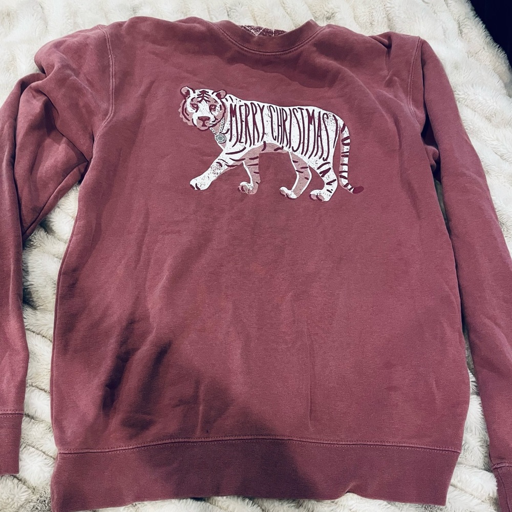 Mallory Ervin Living Fully Tiger Christmas Sweatshirt